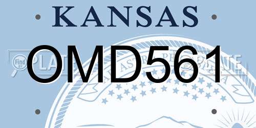 OMD561 Kansas License Plate