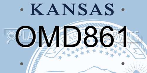 OMD861 Kansas License Plate
