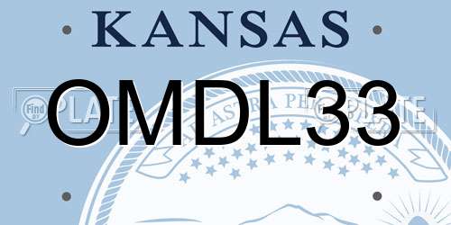 OMDL33 Kansas License Plate