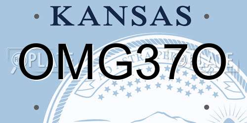 OMG37O Kansas License Plate