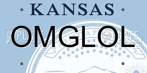 OMGLOL Kansas License Plate