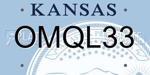 OMQL33 Kansas License Plate