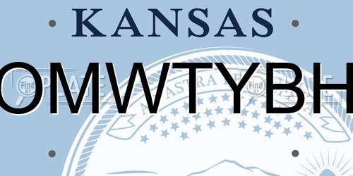 OMWTYBH Kansas License Plate
