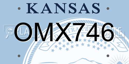 OMX746 Kansas License Plate