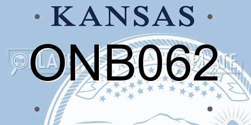 ONB062 Kansas License Plate