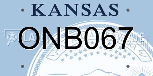 ONB067 Kansas License Plate