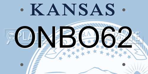 ONBO62 Kansas License Plate