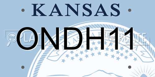 ONDH11 Kansas License Plate