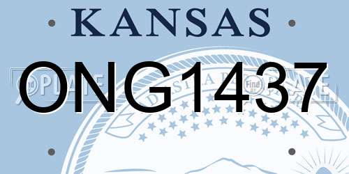 ONG1437 Kansas License Plate