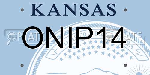 ONIP14 Kansas License Plate