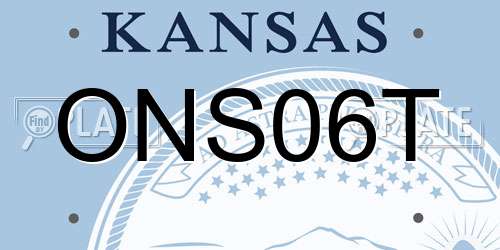ONS06T Kansas License Plate
