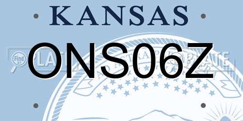 ONS06Z Kansas License Plate