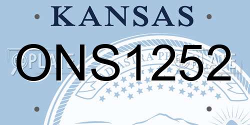 ONS1252 Kansas License Plate