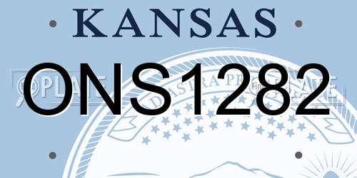 ONS1282 Kansas License Plate