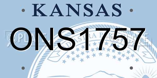 ONS1757 Kansas License Plate