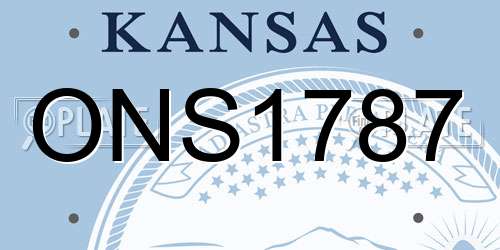 ONS1787 Kansas License Plate