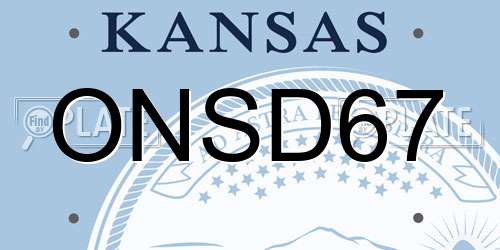 ONSD67 Kansas License Plate
