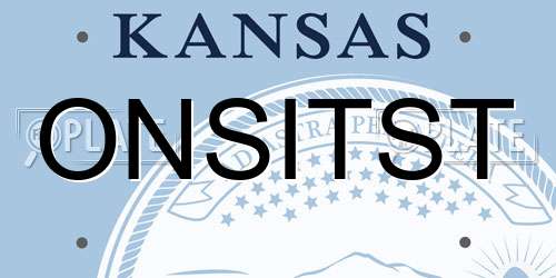 ONSITST Kansas License Plate