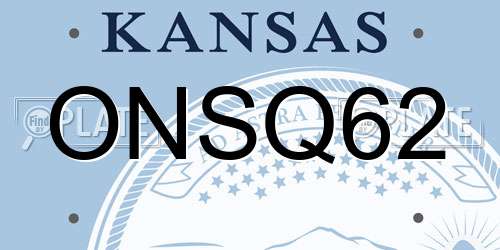 ONSQ62 Kansas License Plate