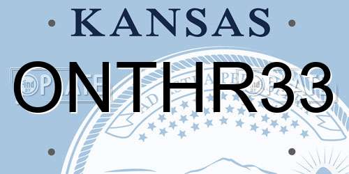 ONTHR33 Kansas License Plate