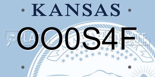 OO0S4F Kansas License Plate