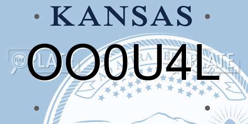 OO0U4L Kansas License Plate