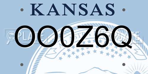 OO0Z6Q Kansas License Plate