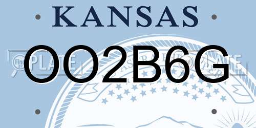 OO2B6G Kansas License Plate