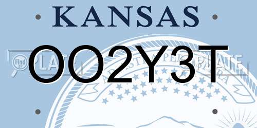 OO2Y3T Kansas License Plate