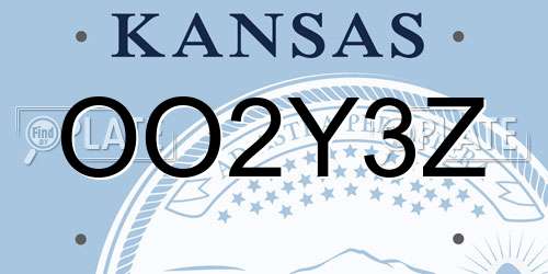 OO2Y3Z Kansas License Plate