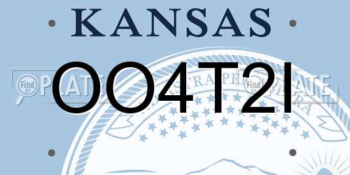 OO4T2I Kansas License Plate