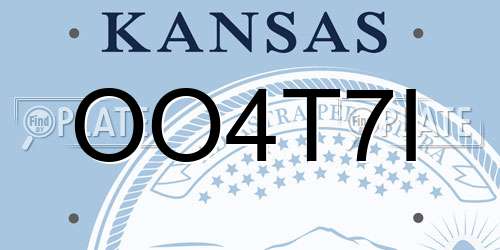 OO4T7I Kansas License Plate