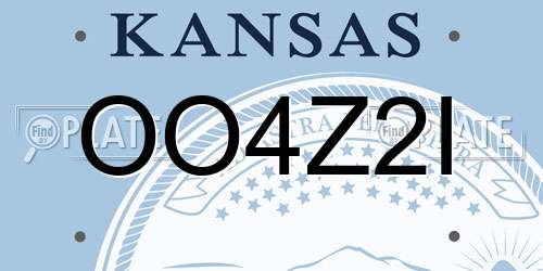 OO4Z2I Kansas License Plate
