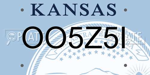 OO5Z5I Kansas License Plate