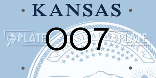 OO7 Kansas License Plate