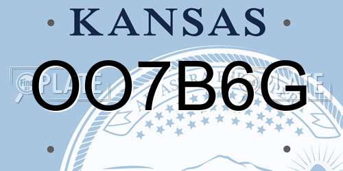 OO7B6G Kansas License Plate