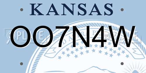 OO7N4W Kansas License Plate