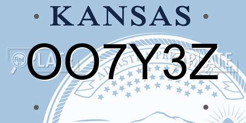 OO7Y3Z Kansas License Plate