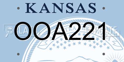OOA221 Kansas License Plate
