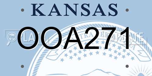 OOA271 Kansas License Plate