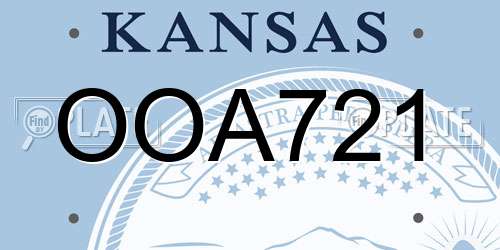 OOA721 Kansas License Plate