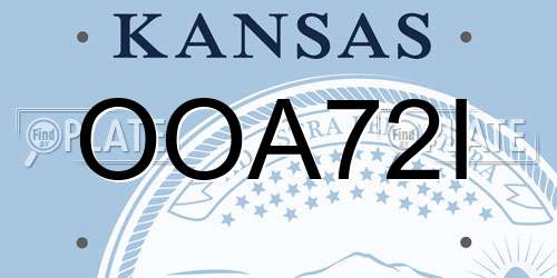 OOA72I Kansas License Plate