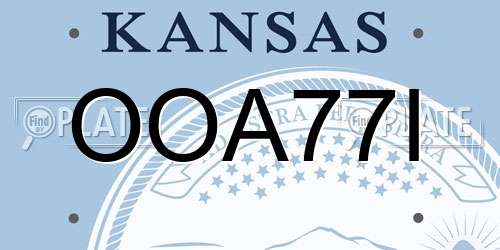 OOA77I Kansas License Plate