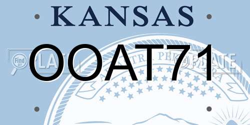OOAT71 Kansas License Plate