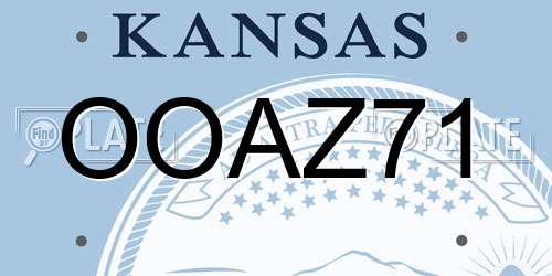 OOAZ71 Kansas License Plate