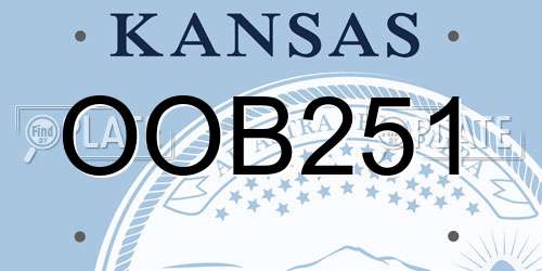 OOB251 Kansas License Plate