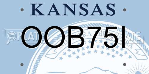 OOB75I Kansas License Plate