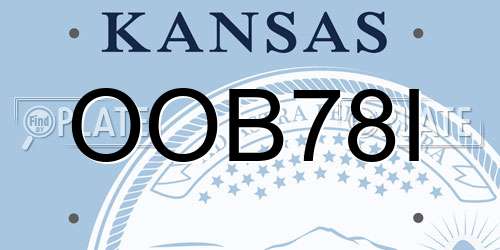 OOB78I Kansas License Plate
