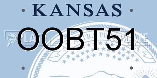 OOBT51 Kansas License Plate