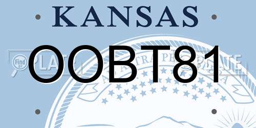 OOBT81 Kansas License Plate